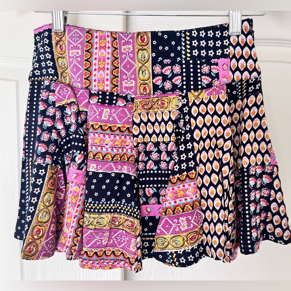 NWT Raga Color-block Boho Mini Skirt